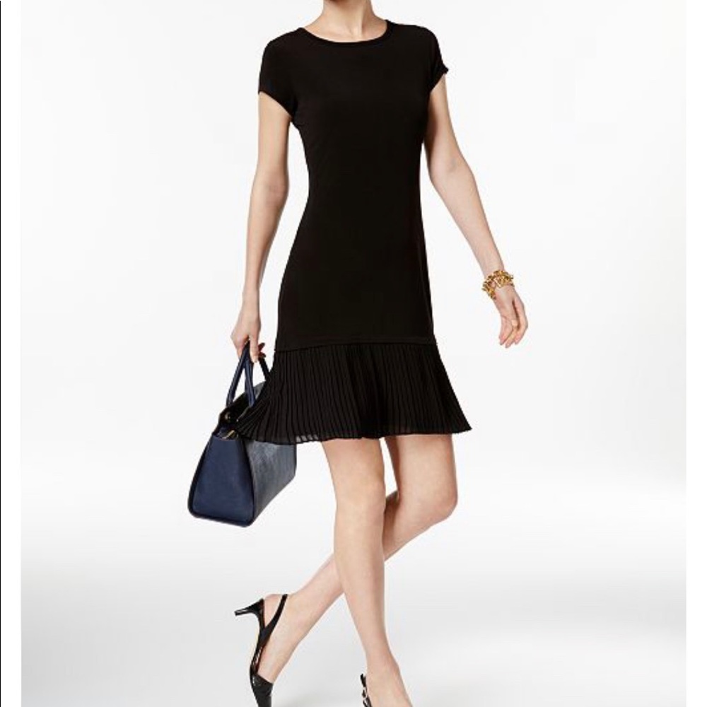 Michael Kors Pleat Hem Fit & Flare Dress